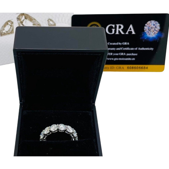 7 Ct Moissanite Diamond Eternity Ring Wedding Anniversary Band 5mm Iced Out - Picture 8 of 12